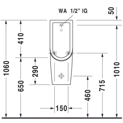 Duravit Starck 3 Urinoir - met sproeikop - met achterinlaat - met sifon - met bevestiging - wit 0290484