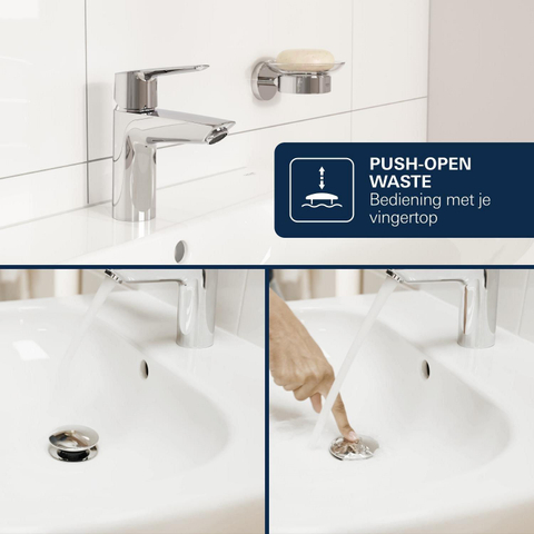 Grohe Dice Mitigeur de lavabo - taille M - montage apparent - démarrage à froid - vidage clic-clac - chrome SW1440567