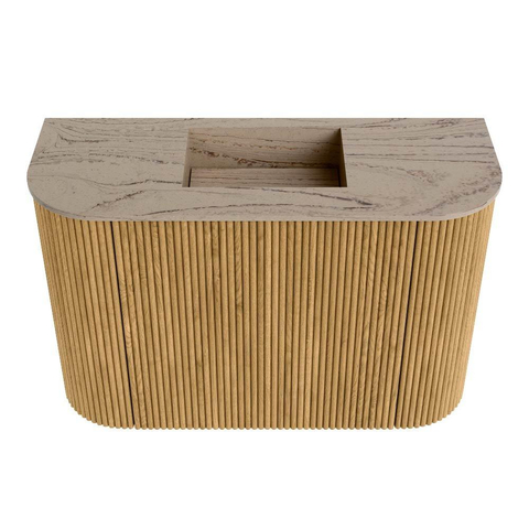 Mondiaz JOYA-DLUX 63.2cm toiletmeubel - ronding links en rechts kleur Oak - Wastafel FAYE positie Midden Zonder kraangat kleur Arena. SW1423888