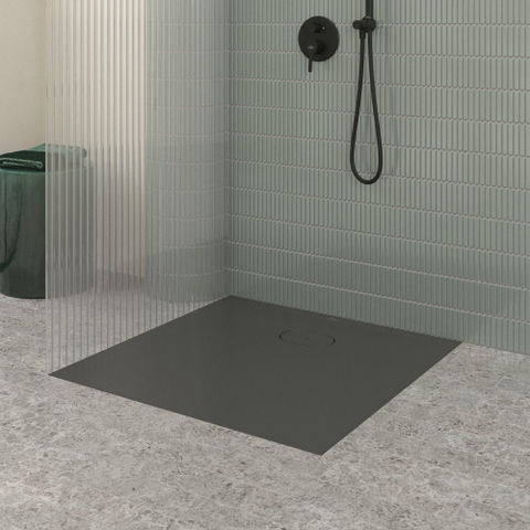 Villeroy & Boch Ecora douchebak - 90x90x3.5cm - afvoer korte zijde - anthracite (antraciet) SW1558990