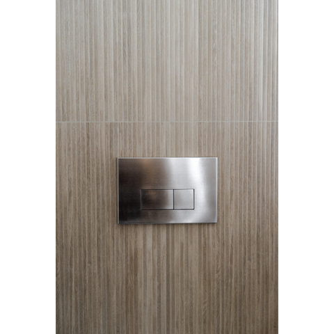 QeramiQ Push Metal Bedieningsplaat - voor Geberit UP320 inbouwreservoir - dualflush - rechthoekige knoppen - metaal RVS SW706195
