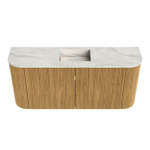 Mondiaz JOYA-DLUX 93.2cm toiletmeubel - ronding links en rechts kleur Oak - Wastafel FAYE positie Midden 1 kraangat kleur Ostra. SW1422246