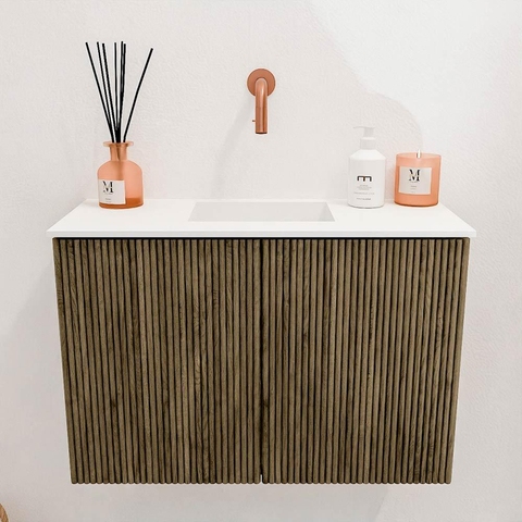 Mondiaz JOYA 60cm toiletmeubel - kleur Dusk - Wastafel FAYE positie Midden Zonder kraangat kleur Talc. SW1421545
