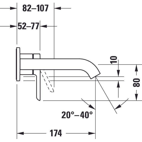 Duravit C.1 1 greeps wastafelmengkraan - 173x174x74mm - hoogglans chroom SW420950