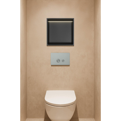Hotbath &MORE Inbouwbox of inbouwnis - 30x30x10 - met LED - IP44 - PVD - geborsteld zwart SW1246564