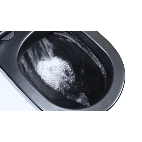 QeramiQ Dely WC suspendu à fond creux Rimless 36.3x51.7cm avec abattant softclose Noir mat SW543433