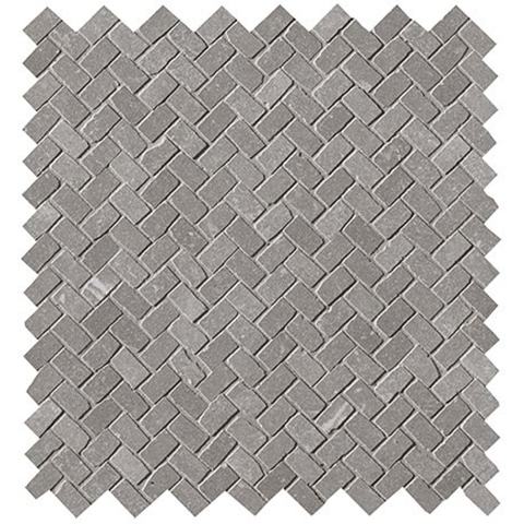 Terravito Ellino Mozaïektegel - 30x30cm - visgraat - 9mm - Grey mat SW1119906