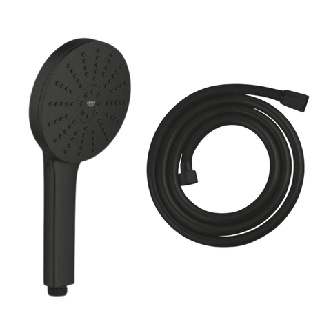 Grohe Vitalio Joy Handdoucheset - rond - 3 straalsoorten - silverflex doucheslang - 175cm - matte black (mat zwart) SW1565492