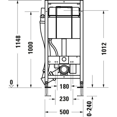 Duravit Durasystem Inbouwreservoir - voor Sensowash - 115x50cm - met geurafzuiging - met hygiënespoeling - wit SW705715