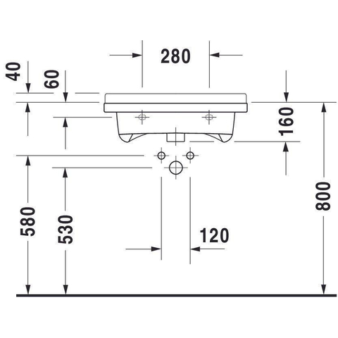 Duravit Starck 3 lavabo 60x54,5cm 1 trou de robinet avec trop-plein blanc 0291337