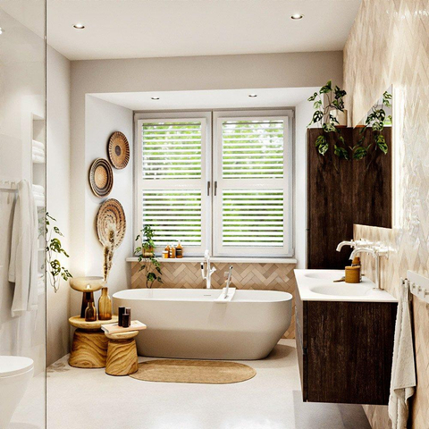 MONDIAZ VICA Ensemble meuble de salle de bains - 140cm - meuble bas dark brown - 2 tiroirs - lavabo moon double - 2 trous de robinet - version haute 60cm - talc SW1082586
