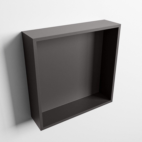 Mondiaz Easy niche 29,5x29,5x8cm - encastrable/sur meuble - 1 compartiment ouvert - Solid Surface - Gris foncé SW643614