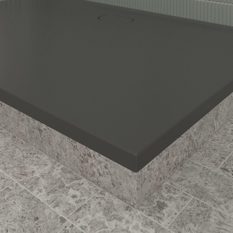 Villeroy & Boch Ecora douchebak - 150x100x3.5cm - afvoer lange zijde - anthracite (antraciet) SW1558973