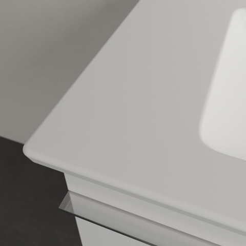 Villeroy & Boch venticello meubelwastafel - met wasbak midden - 1 kraangat doorgestoken - 100x50cm (geschikt - voor 3 kraangaten) - met overloop CeramicPlus - Stone White (mat wit) SW209629