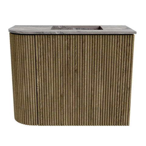 Mondiaz JOYA-DLUX Meuble de toilette 51,6cm - arrondi gauche couleur Dusk - Vasque FAYE position Droite Sans trou de robinet couleur Sombra. SW1426154