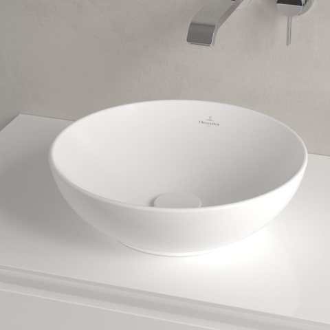 Villeroy & Boch Loop & friends vasque à poser - 38cm - ronde sans trop-plein CeramicPlus stone white SW644126