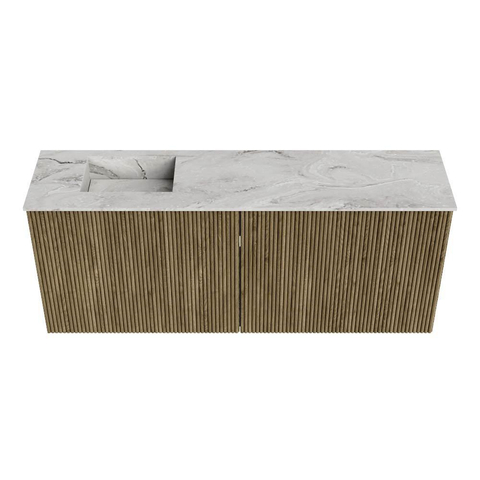 Mondiaz JOYA-DLUX 100cm toiletmeubel - kleur Dusk - Wastafel FAYE positie Links 1 kraangat kleur Glace. SW1423160