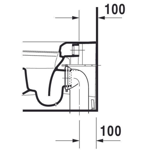 Duravit Starck Me closetpot diepspoel staand back to wall 37x60cm incl. bevestiging afvoer horizontaal mat wit SW358219