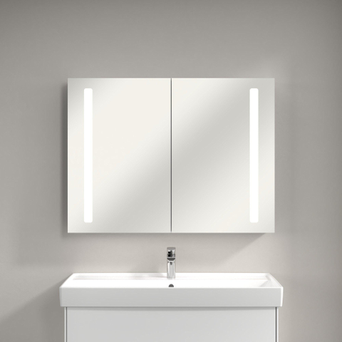 Villeroy & Boch My view Armoire miroir avec deux portes et éclairage LED intégré vertical 100x75x17.3cm 1024981
