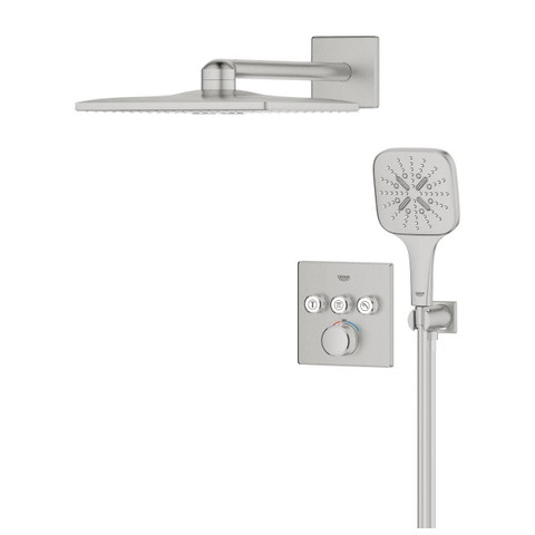 Grohe Grohtherm SmartControl Perfect Showerset - compleet - Supersteel (RVS) SW1108769