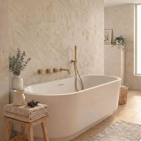 ZEZA Pure half vrijstaand hoekbad - links - 150x75x58cm - acryl - glans wit SW962854