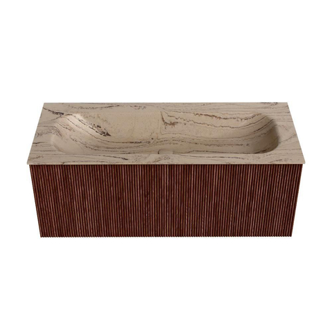 MONDIAZ KURVE-DLUX 110cm badmeubel kleur Ruby met 1 lade en 0 deuren. Wastafel BIG MEDIUM Midden 1 kraangat Arena. SW1431502