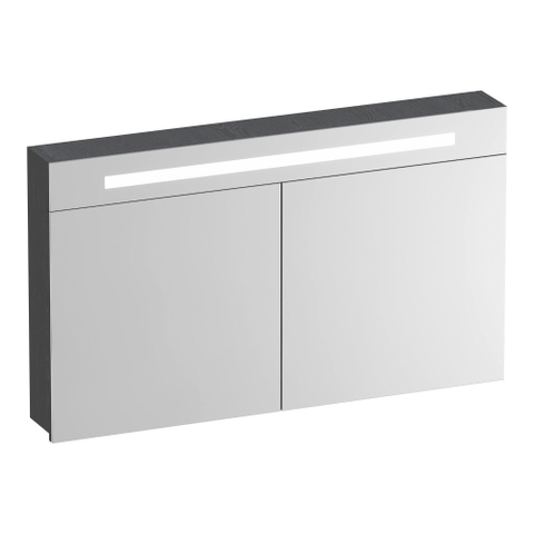 BRAUER Promise spiegelkast – 119x70x15 cm – directe LED boven – 2 deuren – Timber Grey SW1203714