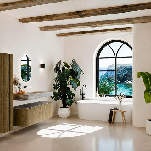 MONDIAZ THOR-DLUX 140cm meuble de salle de bains arrondi gauche + droite couleur Dusk avec 1 tiroir et 2 portes. Vasque suspendue CLOUD Milieu sans trou de robinet couleur Oza. SW1464277