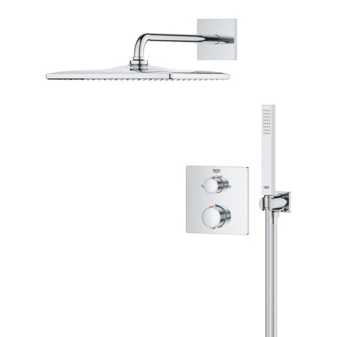 Grohe QuickFix Precision Thermostat Perfect Inbouw Douchesysteem - Vitalio Rain Mono 310 Cube hoofddouche - chroom SW1120181