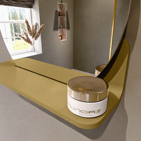 Mondiaz SPOT miroir – Ø 40 cm – avec tablette – Oro (sable) SW1235570