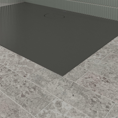 Villeroy & Boch Ecora douchebak - 120x80x3.5cm - afvoer lange zijde - anthracite (antraciet) SW1558972
