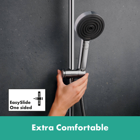 Hansgrohe Pulsify S Puro Puro1jet - showerpipe - ecosmart - 260 - thermostatisch - 3jet - handdouche en doucheslang - 160cm - thermostaat - chroom (zwart) SW1151867