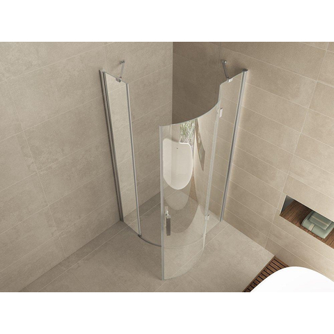 Wiesbaden Sphere Shower douchecabine 90x90x200cm kwartrond chroom 8mm glas rechtsscharnierend NANO coating SHOWROOMMODEL SHOW24208