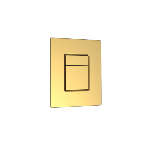 QeramiQ Push Metal Thin Plaque de commande - pour Grohe Skate - 2 boutons - laiton brossé SW1239432
