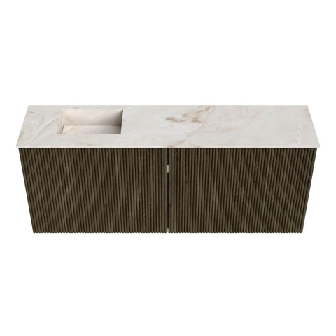 Mondiaz JOYA-DLUX 100cm toiletmeubel - kleur Shadow - Wastafel FAYE positie Links 1 kraangat kleur Frappe. SW1422711