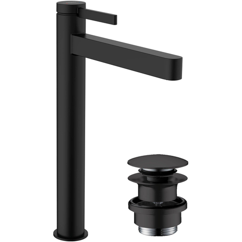 Hansgrohe Finoris 1 greeps wastafelkraan - 260 met afvoerplug - mat zwart SW651283