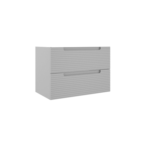 Saniclass Prime Balance Meuble sous lavabo - 80x55x44.9cm - 2 tiroirs - Poignée intégrée - MDF - mat greige (gris) SW892624