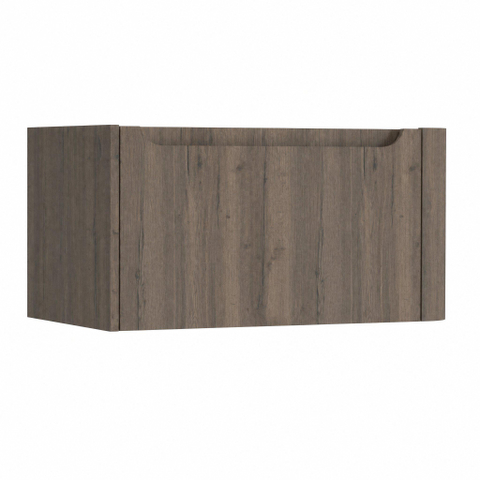 H&R Badmeubelen Juice Meuble sous vasque - 80x45x40cm - coin droit arrondi - 1 tiroir - poignée intégrée - Tucson oak SW1205662