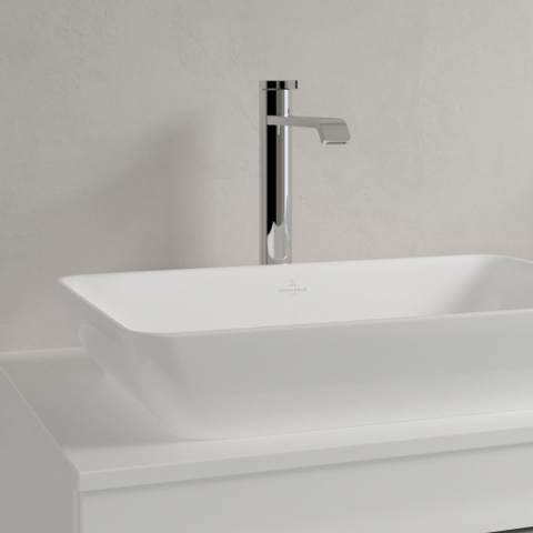 Villeroy & Boch venticello semi - inbouw opzetwastafel - zonder kraangat - 55x36cm - met overloop - White Alpine (glans wit) 1025158