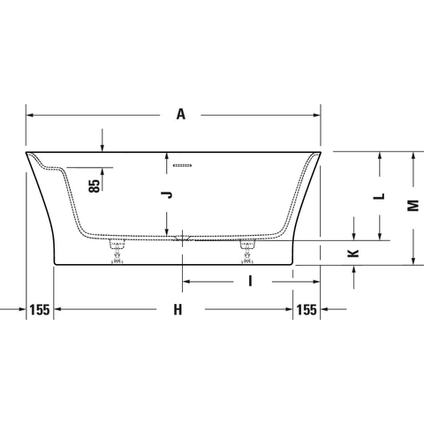 Duravit Cape cod Kunststof bad acryl - voor rechterhoek - 190x90x64cm - met aangevormd paneel - glans wit 0300897