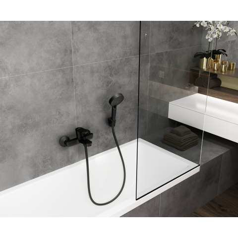 Hansgrohe vernis robinet de baignoire avec levier noir mat SW651290