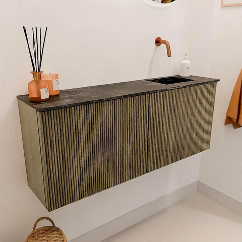 Mondiaz JOYA-DLUX 100cm toiletmeubel - kleur Dusk - Wastafel FAYE positie Rechts Zonder kraangat kleur Lava. SW1423259