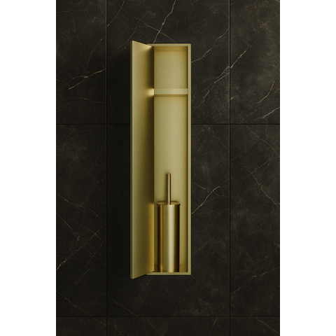 Hotbath &MORE Inbouw nis & borstelgarnituur - 16x60x12.6 cm - PVD - geborsteld messing (goud) SW1245663