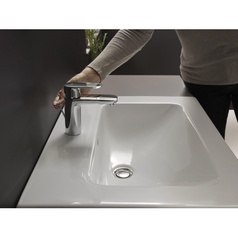 Hansgrohe Vernis Blend 1 greeps wastafelkraan 100met - trekwaste - hoogglans chroom SW651378