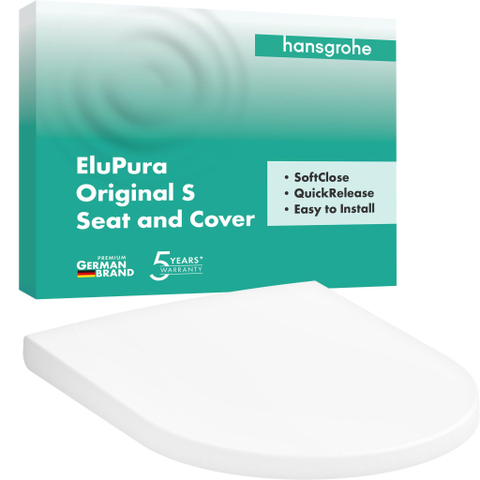 Hansgrohe EluPura Original S toiletzitting - 36.5x44cm - rond - softclose - quick release - wit SW1164998