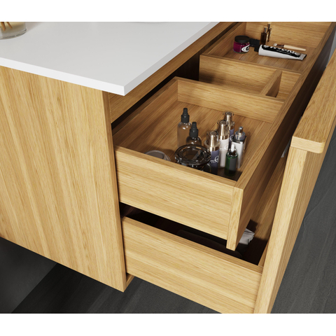 Saniclass Terra Wastafelonderkast - 100cm - 2 lades - ribbel front - sandwood SW1174092