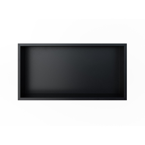 Looox BoX nis - 60X30X7cm - inbouw - met flens - zwart mat - licht beschadigd - OUTLET UDEN STORE45312