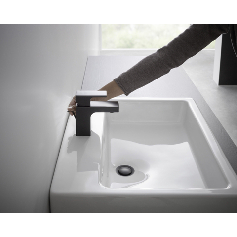Hansgrohe Vernis Shape 1 greeps wastafelkraan - 70 zinc - met trekwaste - mat zwart SW651673