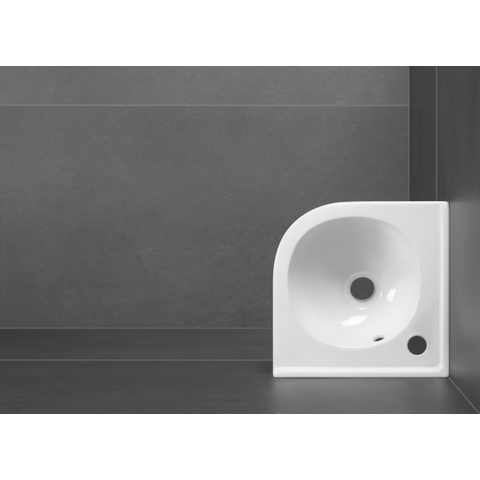 Villeroy & Boch O.novo hoekfontein - 32x32cm - met kraangat - met overloop CeramicPlus - White Alpine (glans wit) SW84225