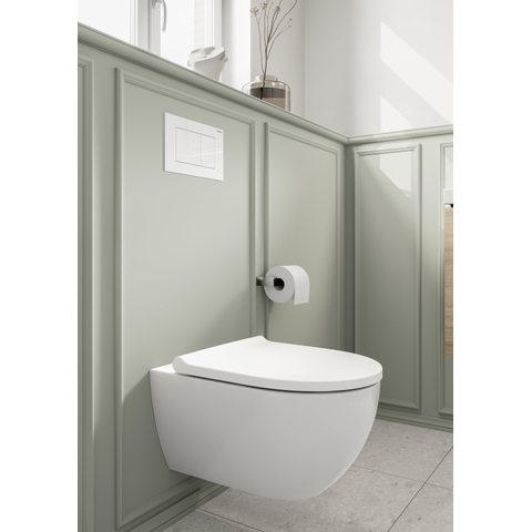 Geberit Sigma40 bedieningsplaat - 2-toets spoeling - extra dun - vierkante knoppen - glas - glans wit SW1237227